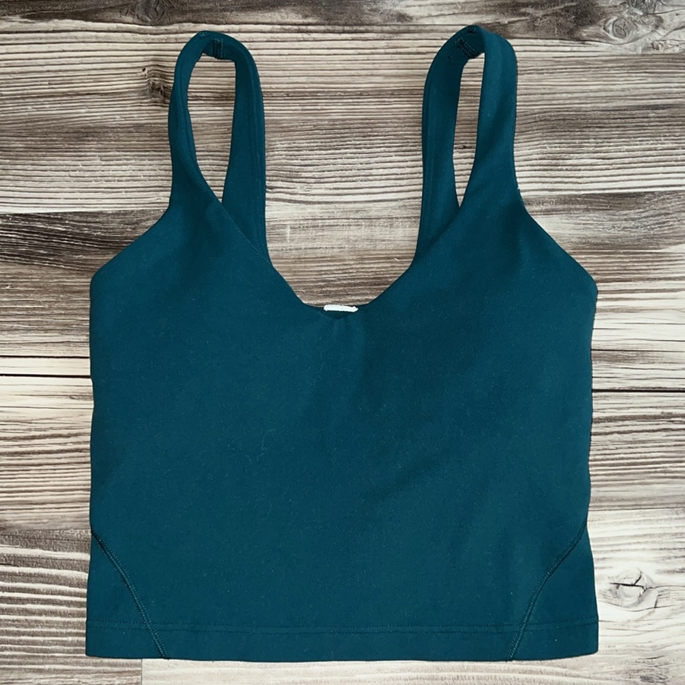 Lululemon Align Tank Top Storm Teal Sports Bra Size 0